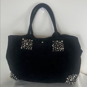 Sara Berman Suede Black Studded Bag